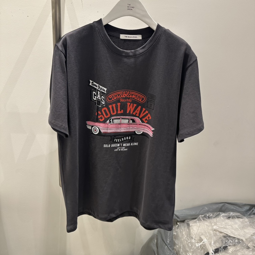 THE SECOND GROW/QUEENSRABBIT韓國直郵實拍女士新品熱賣T恤復古THE SECOND GROW/QUEENSRABBITT恤圖色2