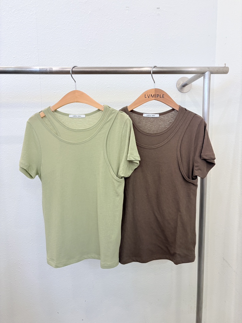 LUMIPLE韓國直郵女士新品26春夏職業休閑時尚推薦T恤開衩LUMIPLET恤
