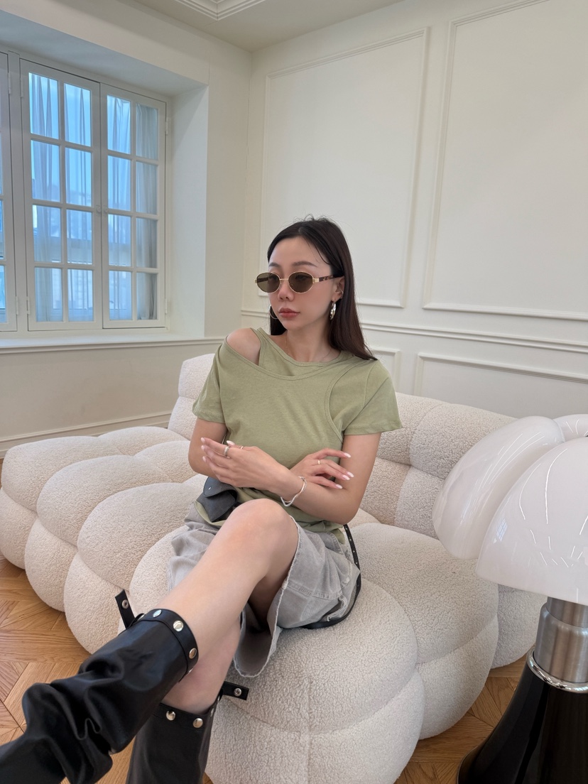 LUMIPLE韓國直郵女士新品26春夏職業休閑時尚推薦T恤開衩LUMIPLET恤