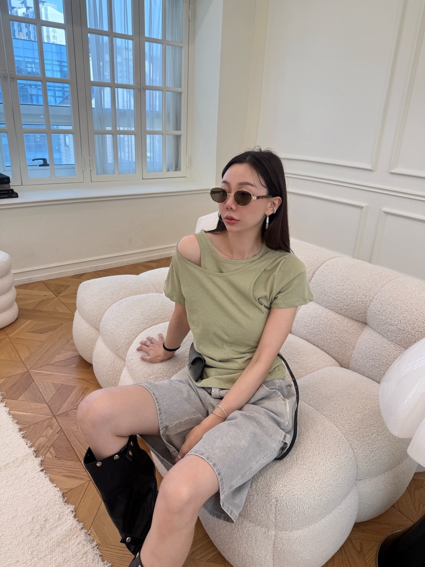 LUMIPLE韓國直郵女士新品26春夏職業休閑時尚推薦T恤開衩LUMIPLET恤