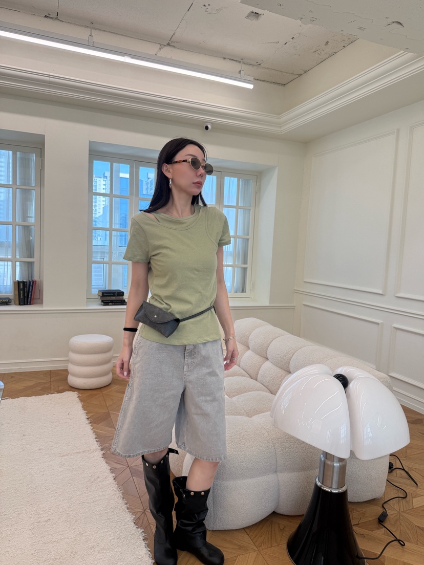 LUMIPLE韓國直郵女士新品26春夏職業休閑時尚推薦T恤開衩LUMIPLET恤