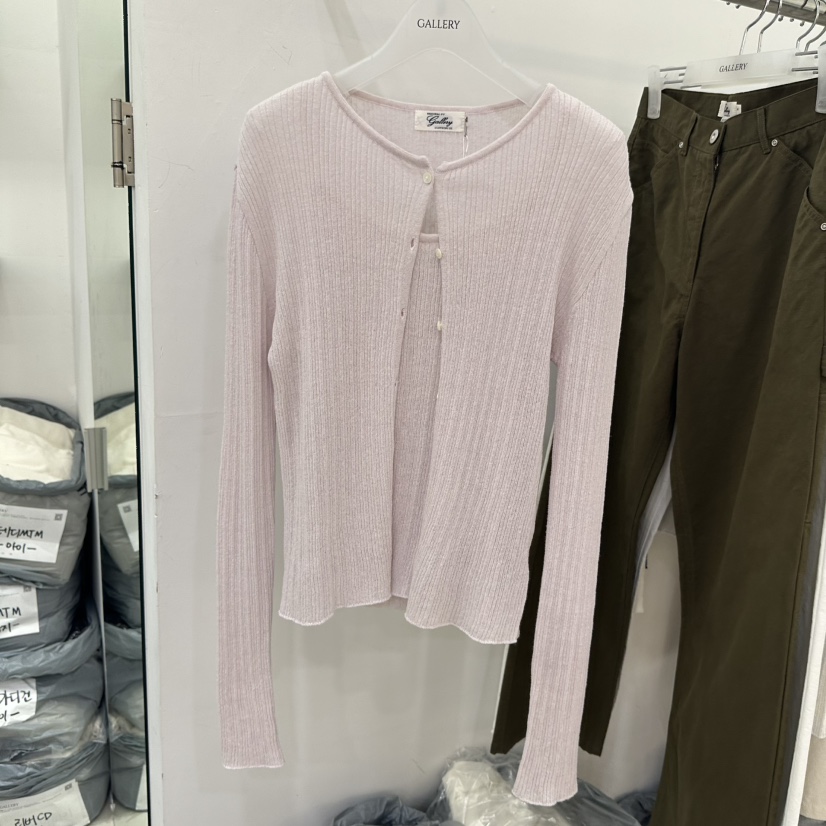 GALLERY-P韓國東大門代購女裝新品職業推薦針織衫開衫羅紋GALLERY-P針織衫圖色1