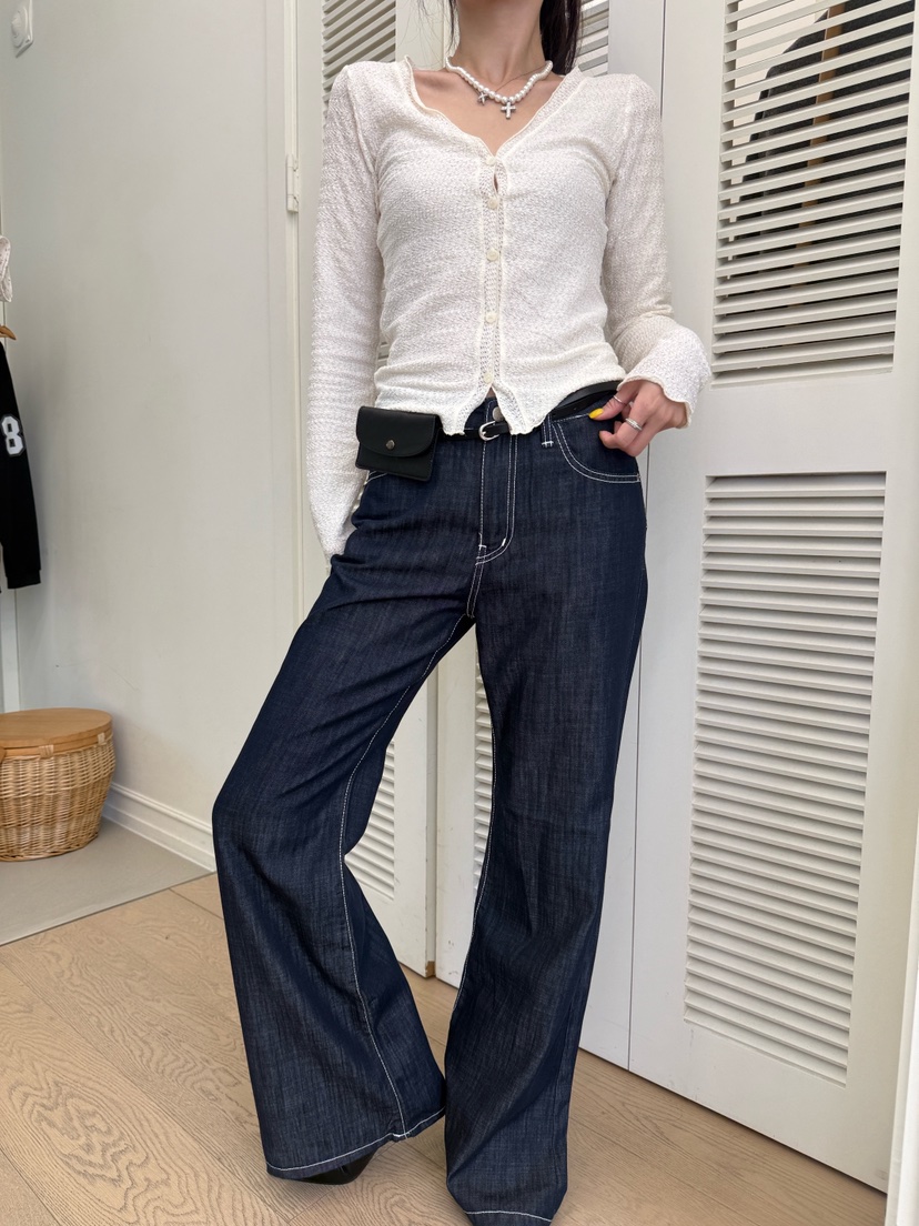 LUMIPLE韓國東大門代購女裝新款時尚職業人氣推薦休閑牛仔褲LUMIPLE牛仔褲