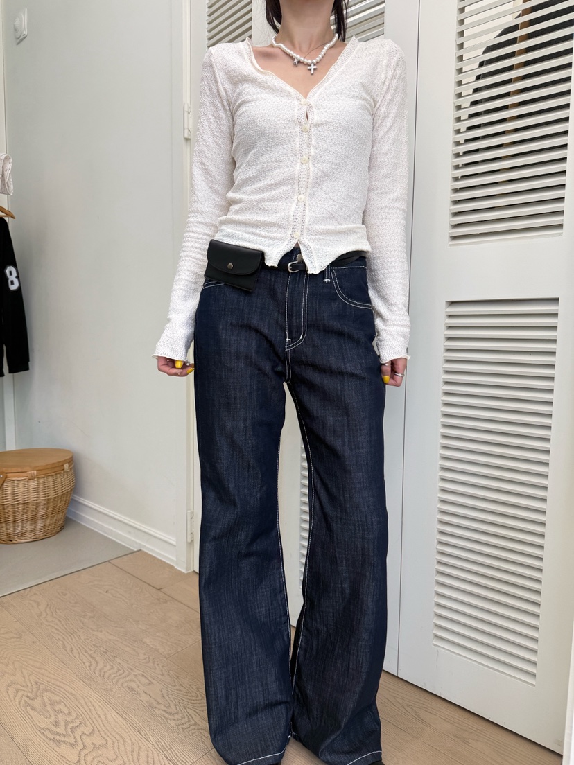 LUMIPLE韓國東大門代購女裝新款時尚職業人氣推薦休閑牛仔褲LUMIPLE牛仔褲