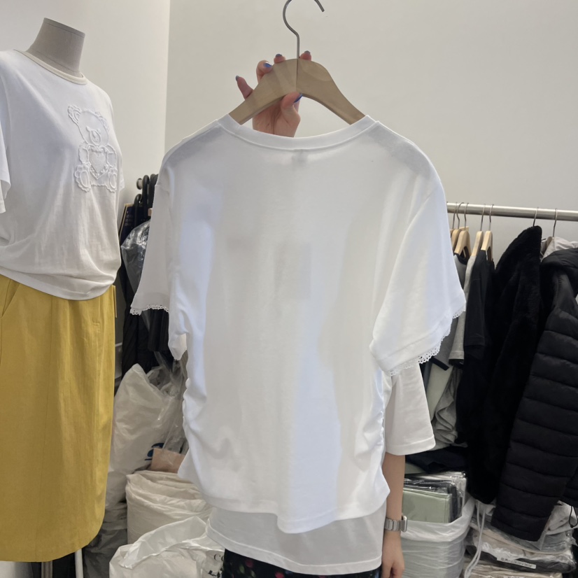 TAN&amp;COMO韓國代購女裝新品26春夏休閑時尚人氣T恤褶皺tan-COMOT恤