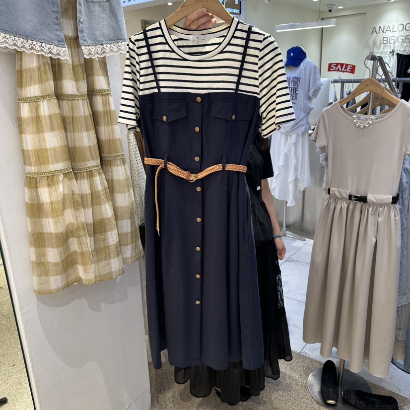 BELITA韓國代購女士新品熱賣職業休閑人氣26春夏連衣裙含腰帶BELITA連衣裙圖色2