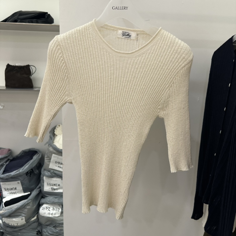 GALLERY-P韓國東大門代購女士新款26春夏職業針織衫羅紋GALLERY-P針織衫圖色1