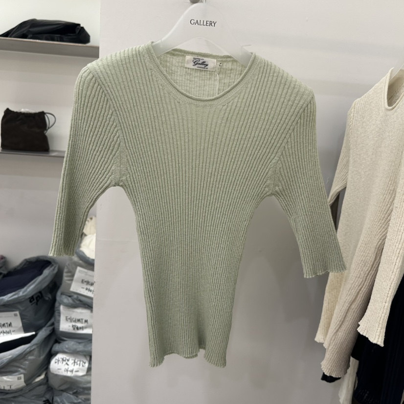 GALLERY-P韓國東大門代購女士新款26春夏職業針織衫羅紋GALLERY-P針織衫圖色2