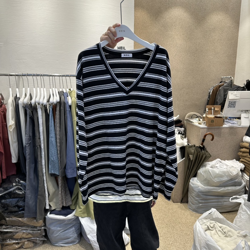 HEIL韓國東大門直郵女士新品職業人氣熱賣推薦26春夏長袖T恤HEIL長袖T恤圖色2