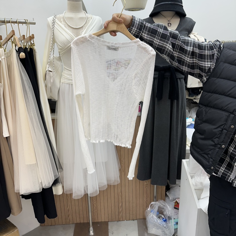 DELIGHT-Q韓國直郵實拍女士新品職業針織衫不含內搭透視開衫DELIGHT-Q針織衫