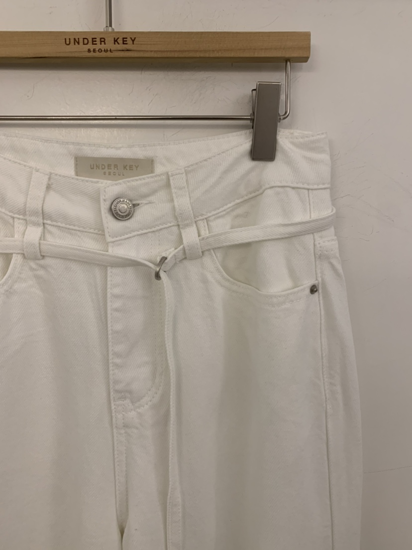 UNDER KEY韓國代購女裝新品熱賣人氣休閑26春夏牛仔褲含腰帶UNDER KEY牛仔褲
