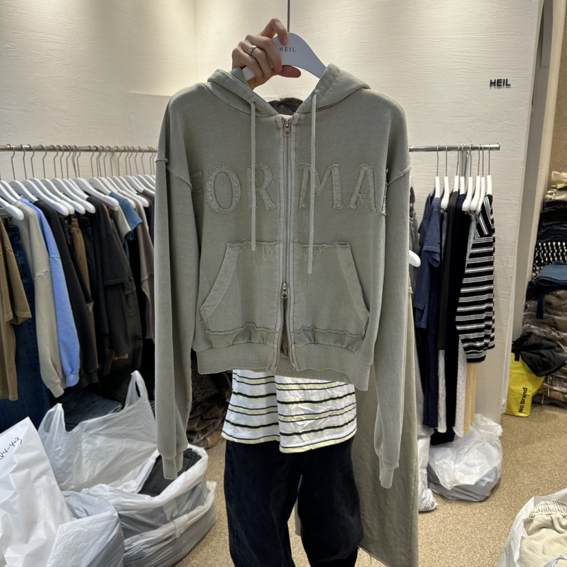HEIL韓國東大門直郵女裝新品熱賣人氣夾克拉鏈連帽衫復古HEIL夾克圖色2