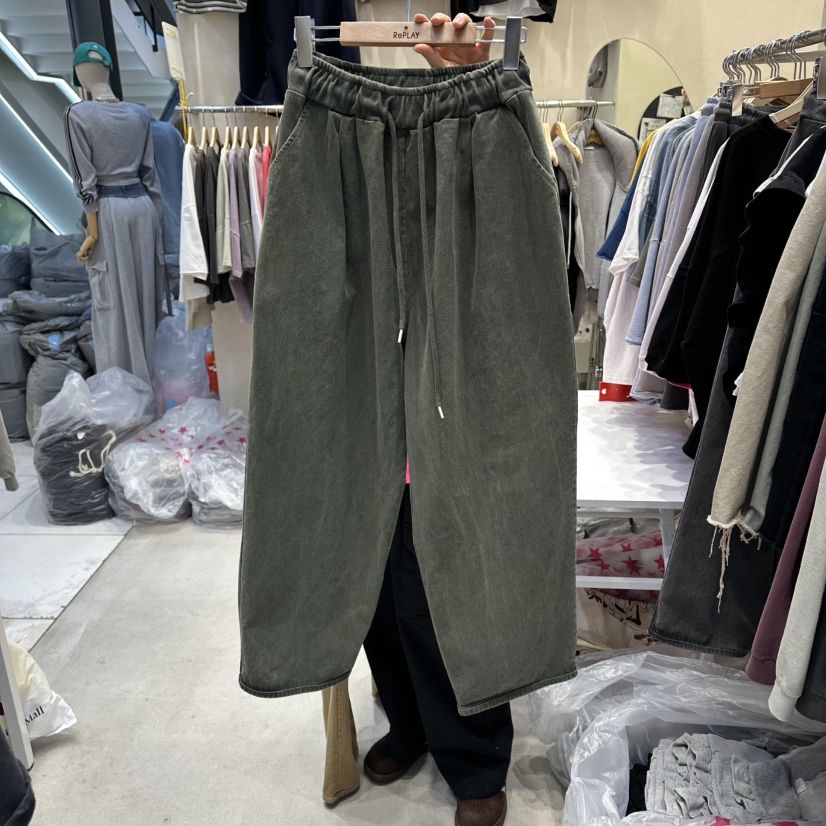 REPLAY韓國東大門代購女士新品時尚人氣休閑褲斜紋布豬皮REPLAY休閑褲圖色2