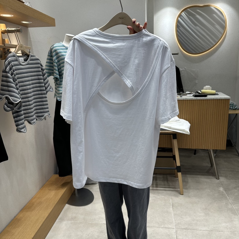 NEAR韓國直郵女裝新品職業休閑26春夏時尚熱賣推薦T恤開衩NEART恤圖色1