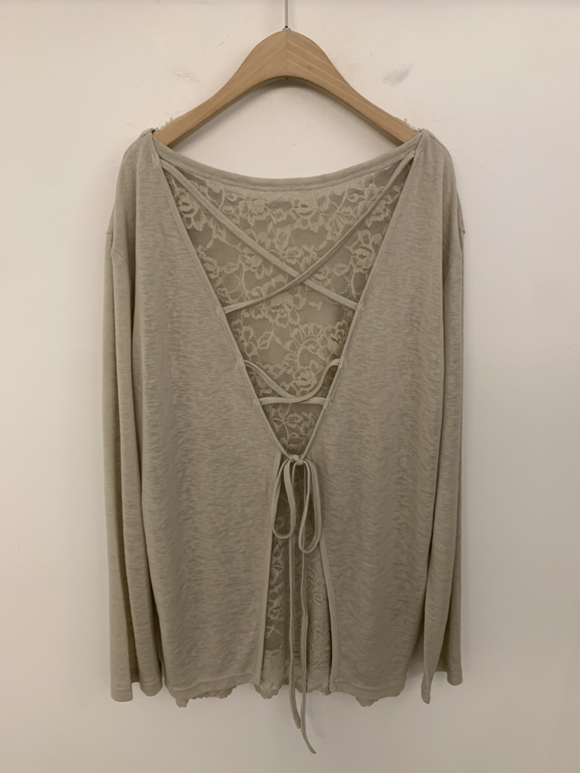 UNDER KEY韓國直郵實拍女士新品26春夏人氣長袖T恤系帶寬松UNDER KEY長袖T恤