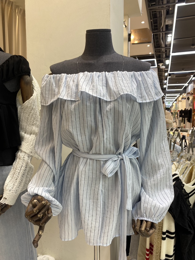 BLACK BIJOU韓國直郵女裝新款人氣職業時尚襯衫蕾絲衫長款BLACK BIJOU襯衫/蕾絲衫圖色2