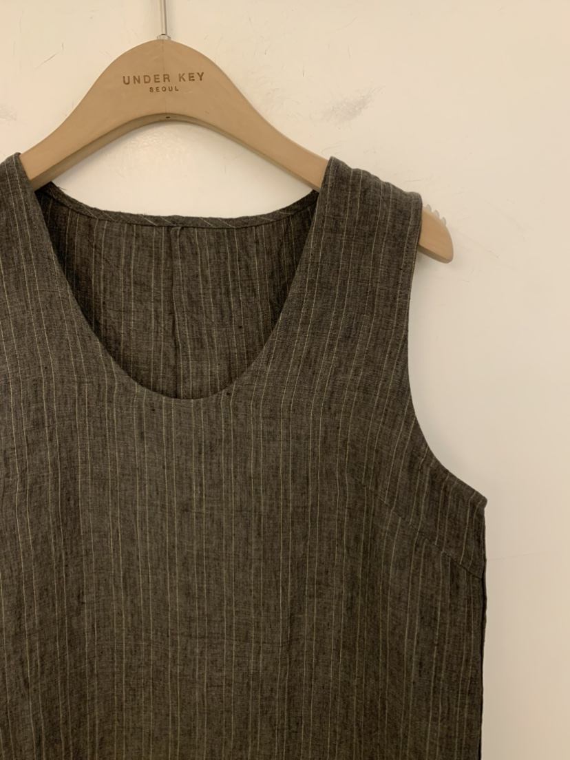 UNDER KEY韓國直郵女裝新品人氣26春夏職業吊帶背心亞麻布UNDER KEY吊帶/背心