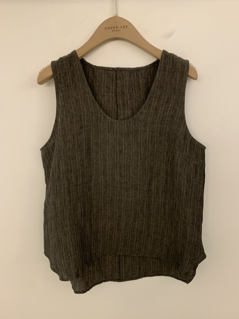 UNDER KEY韓國直郵女裝新品人氣26春夏職業吊帶背心亞麻布UNDER KEY吊帶/背心圖色1