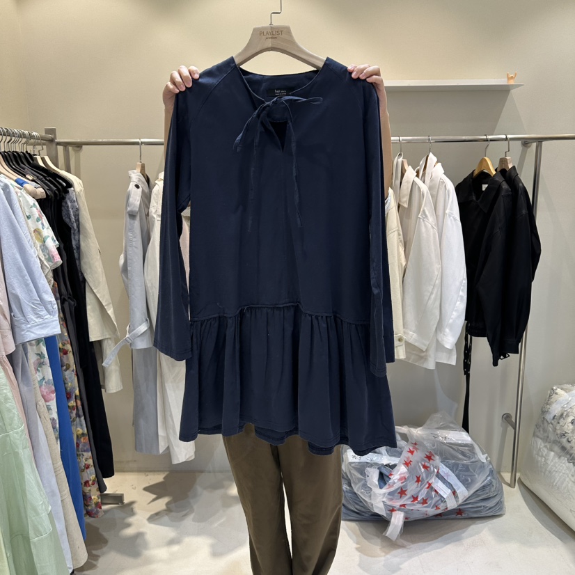 HER/PLAYLIST韓國直郵實拍女士新品熱賣推薦連衣裙蝴蝶結HER/PLAYLIST連衣裙圖色2