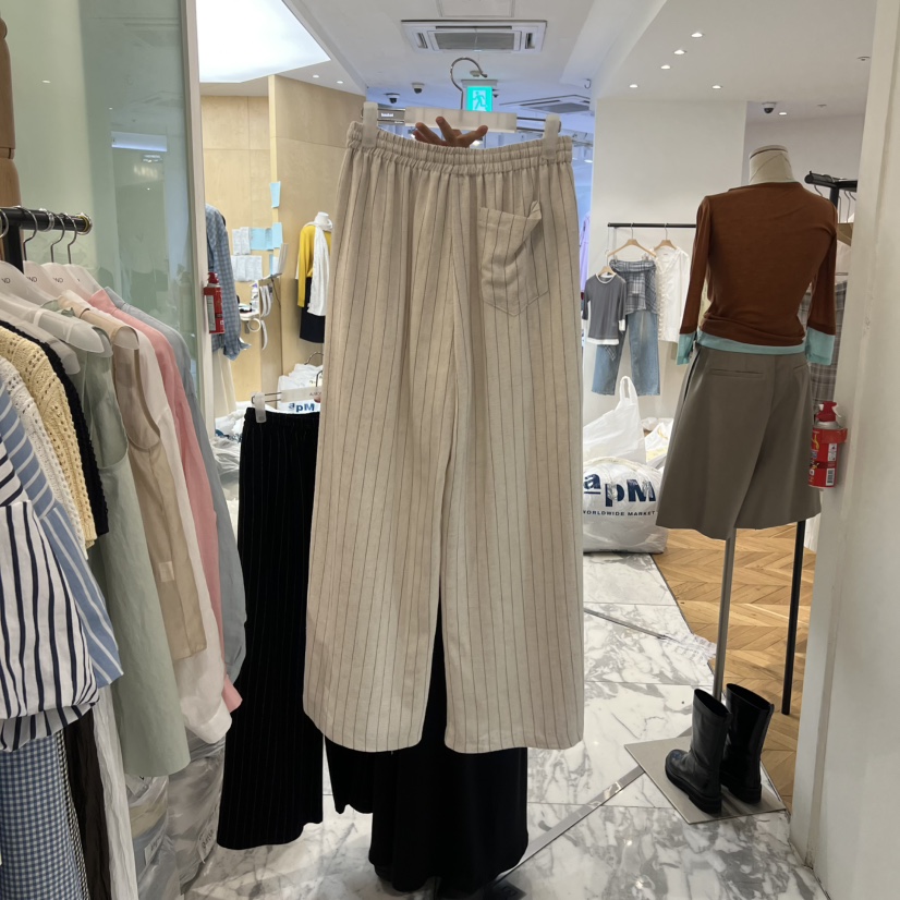 ALMOND韓國代購女裝新款時尚人氣推薦職業熱賣休閑褲亞麻ALMOND休閑褲