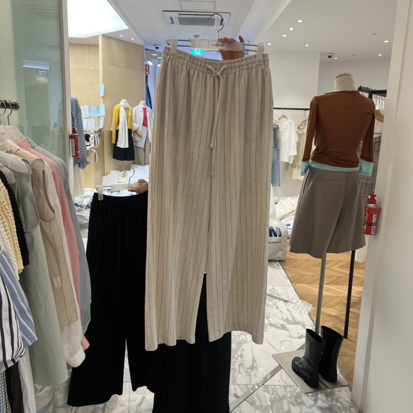 ALMOND韓國代購女裝新款時尚人氣推薦職業熱賣休閑褲亞麻ALMOND休閑褲圖色1