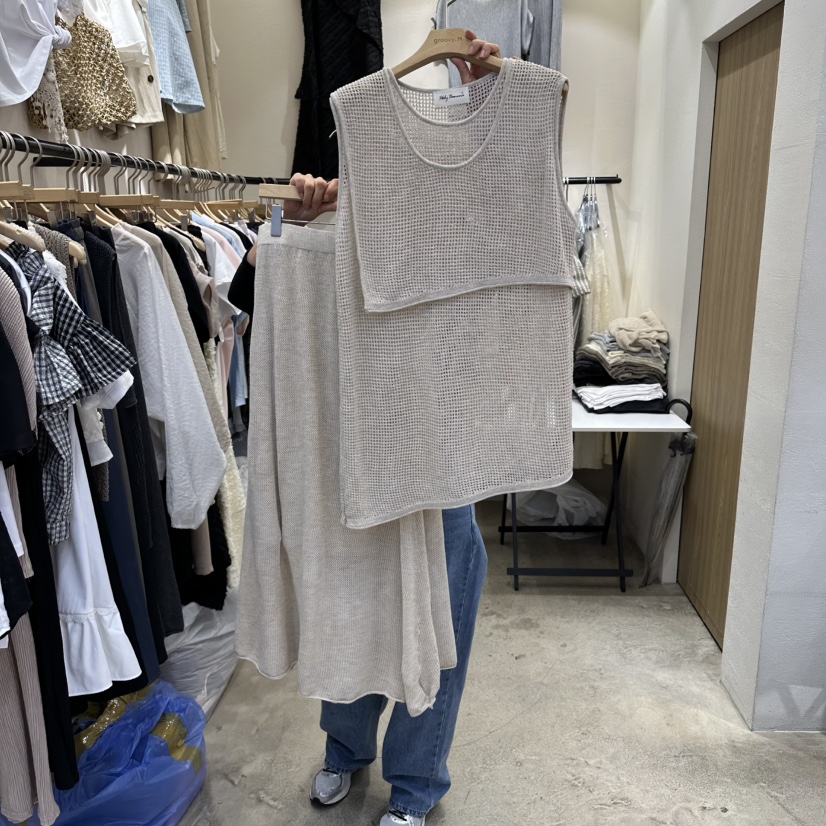 HOLYBANANA韓國代購女士新款推薦26春夏休閑人氣套裝假兩件groovy.H/HOLYBANANA套裝圖色1