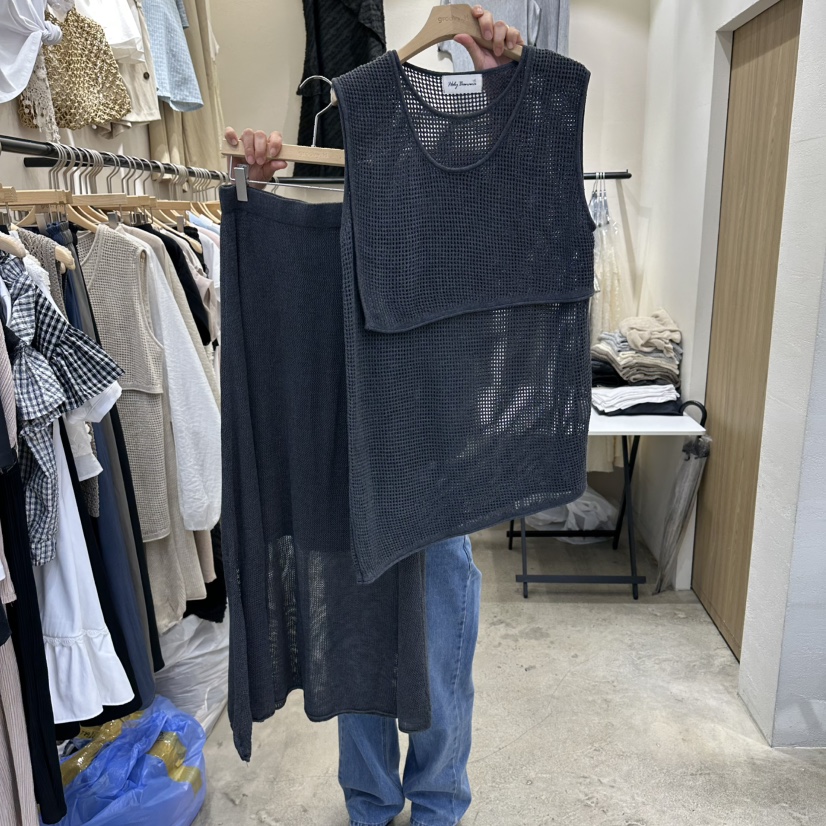 HOLYBANANA韓國代購女士新款推薦26春夏休閑人氣套裝假兩件groovy.H/HOLYBANANA套裝圖色2