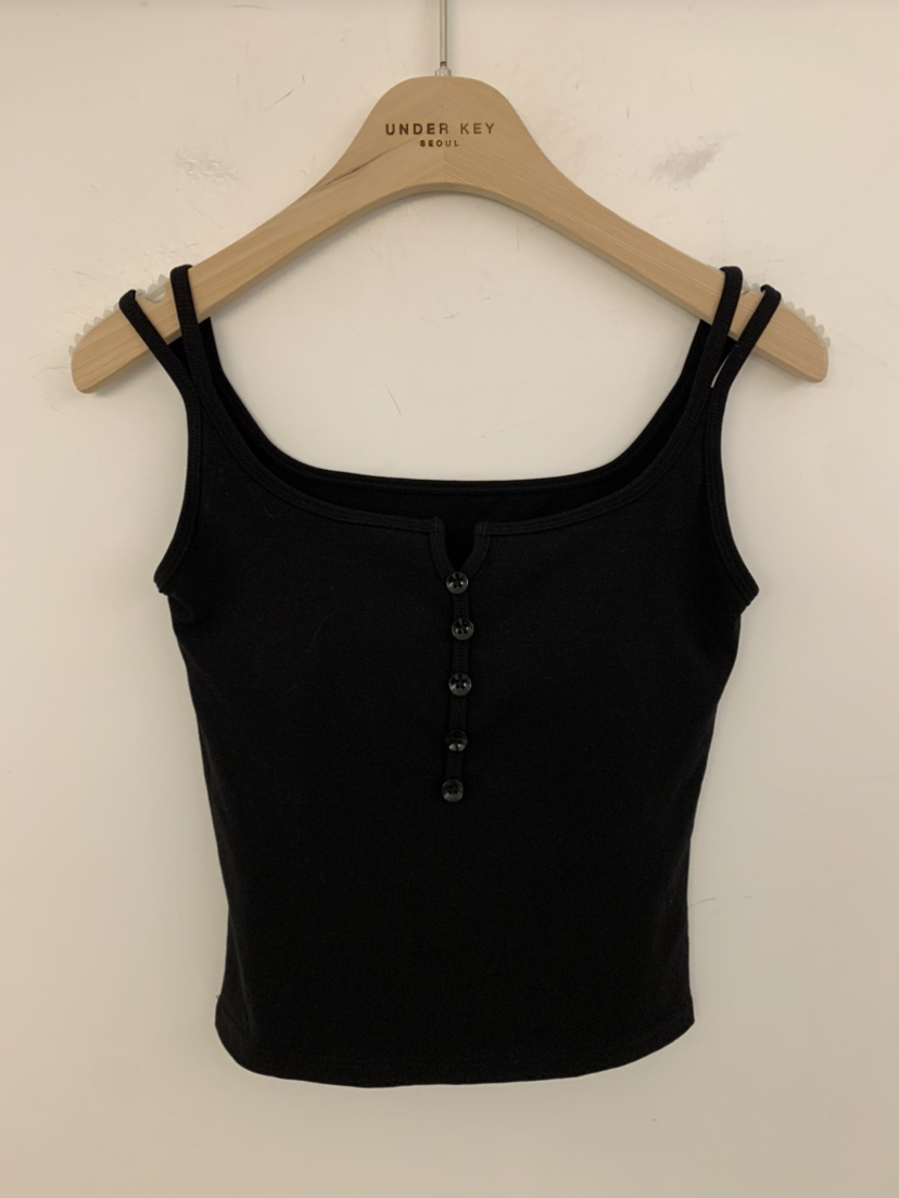UNDER KEY韓國直郵女裝新品職業熱賣26春夏吊帶背心紐扣UNDER KEY吊帶/背心圖色3黑色