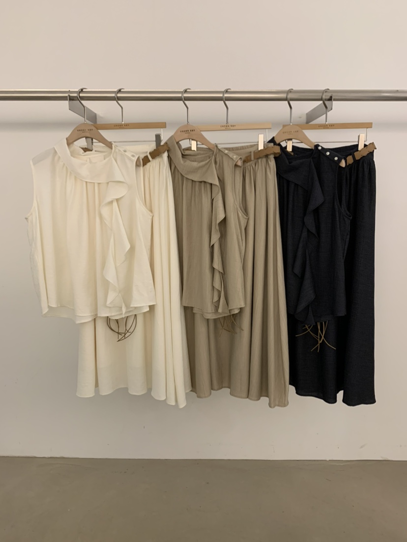 UNDER KEY韓國東大門代購女士新品人氣推薦休閑套裝含腰帶UNDER KEY套裝