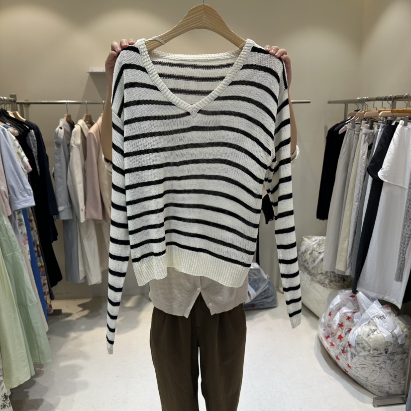 HER/PLAYLIST韓國東大門代購女裝新品熱賣時尚針織衫條紋HER/PLAYLIST針織衫圖色1