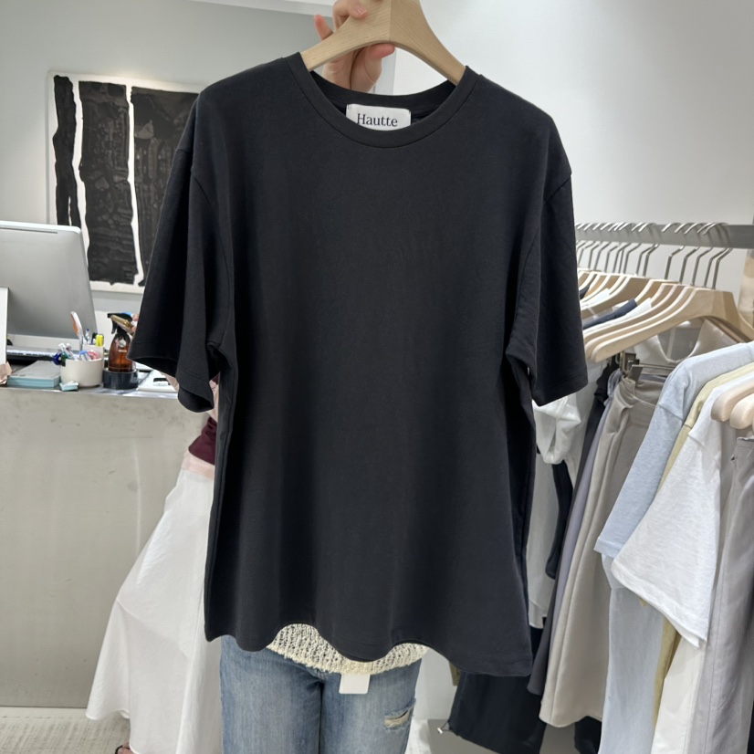 HAUTTE-P韓國直郵女裝新款熱賣推薦時尚人氣職業26春夏T恤HAUTTET恤圖色5墨色