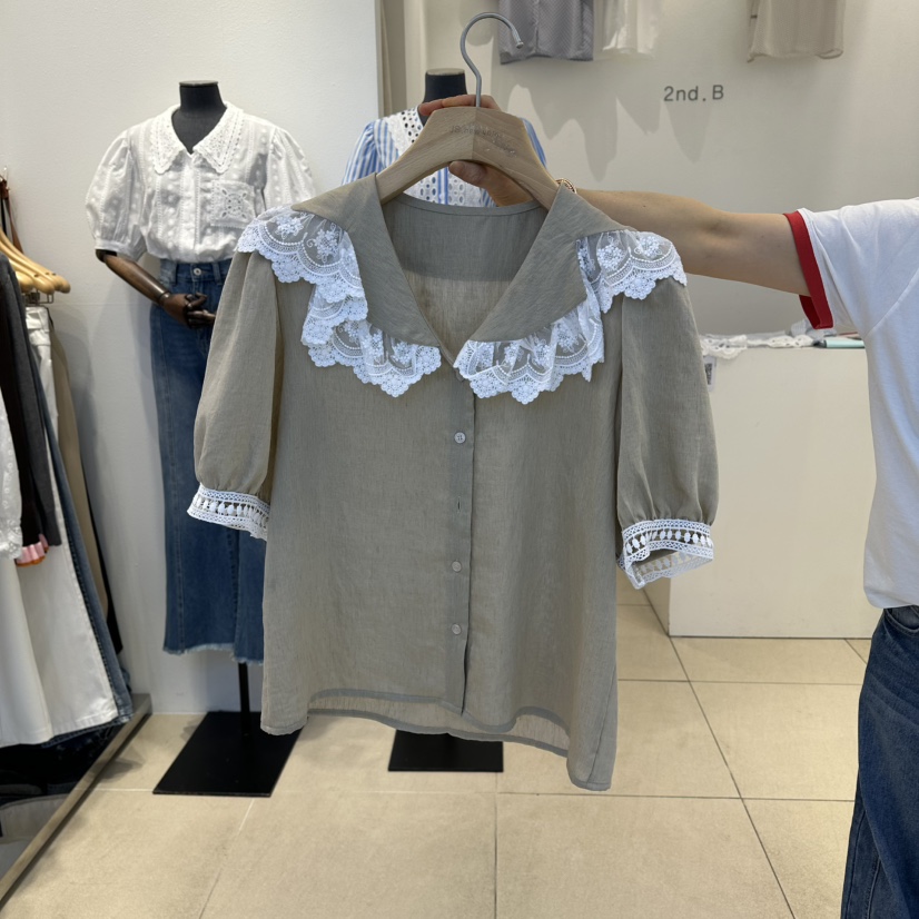 2nd B-S韓國東大門代購女裝新品熱賣推薦人氣襯衫蕾絲衫2nd B-S襯衫/蕾絲衫圖色2