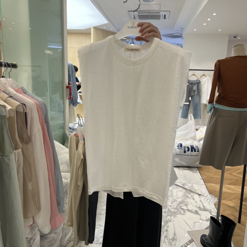 ALMOND韓國直郵女士新品職業熱賣人氣時尚休閑吊帶背心亞麻ALMOND吊帶/背心圖色1