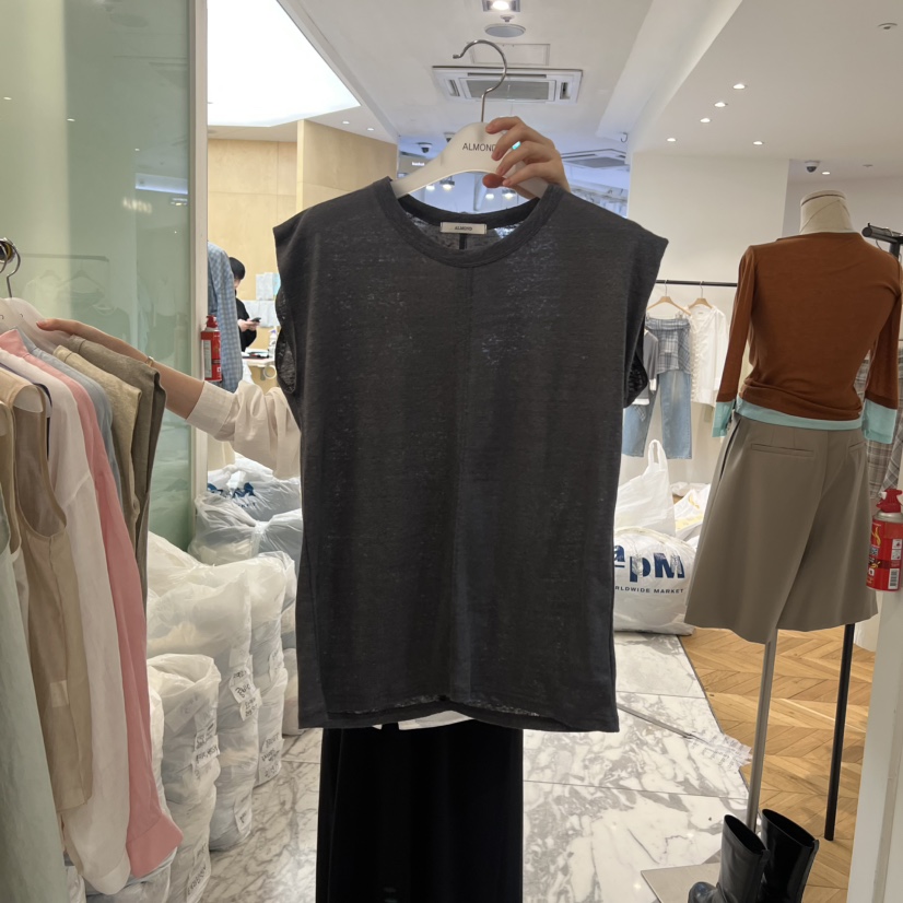 ALMOND韓國直郵女士新品職業熱賣人氣時尚休閑吊帶背心亞麻ALMOND吊帶/背心圖色4