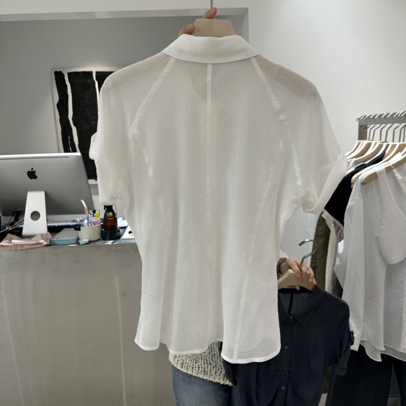 HAUTTE-P韓國東大門代購女裝新款休閑時尚襯衫蕾絲衫褶皺HAUTTE襯衫/蕾絲衫