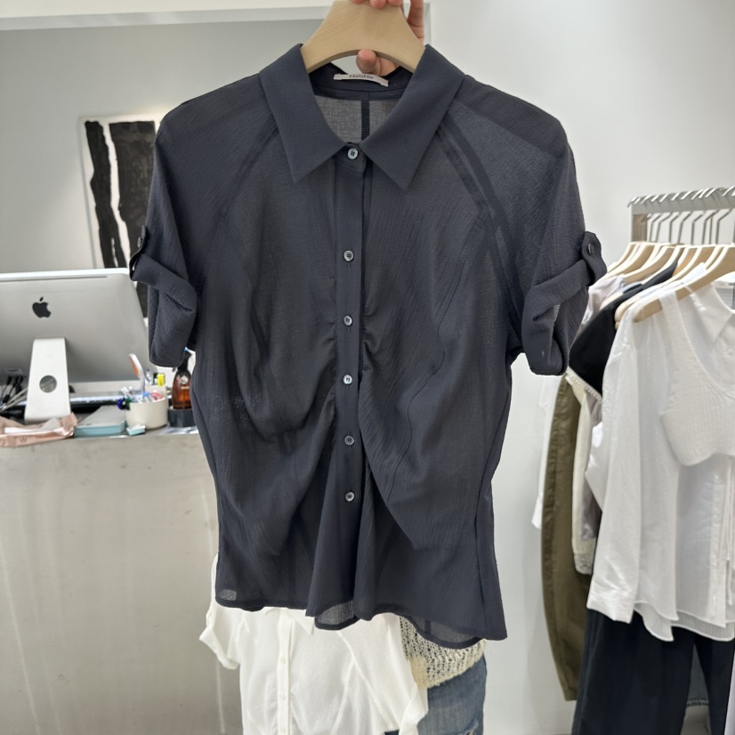 HAUTTE-P韓國東大門代購女裝新款休閑時尚襯衫蕾絲衫褶皺HAUTTE襯衫/蕾絲衫圖色2