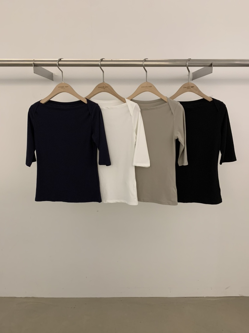 UNDER KEY韓國代購女士新品時尚休閑推薦人氣熱賣T恤船領UNDER KEYT恤