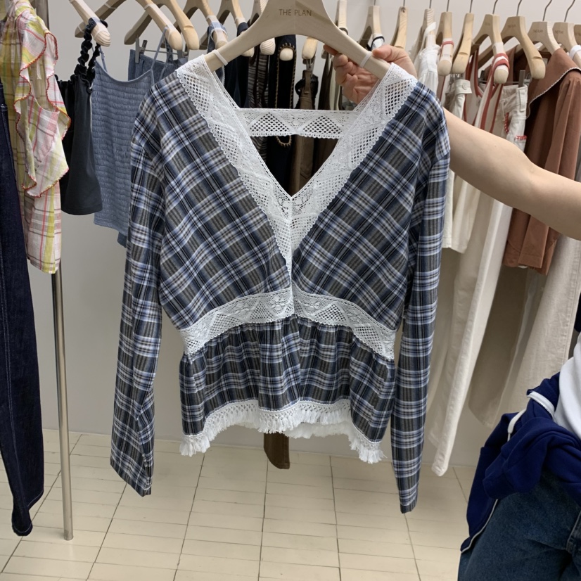 THEPLAN韓國直郵實拍女裝新品推薦熱賣人氣時尚襯衫蕾絲衫THE PLAN襯衫/蕾絲衫圖色2
