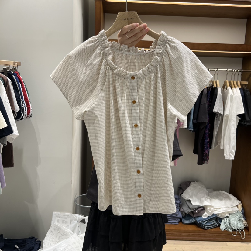 THE CAMEL韓國直郵實拍女士新款休閑襯衫蕾絲衫the came_l 家襯衫/蕾絲衫圖色2