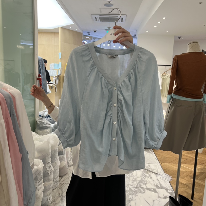 ALMOND韓國代購女士新品26春夏時尚休閑熱賣人氣襯衫蕾絲衫ALMOND襯衫/蕾絲衫圖色3