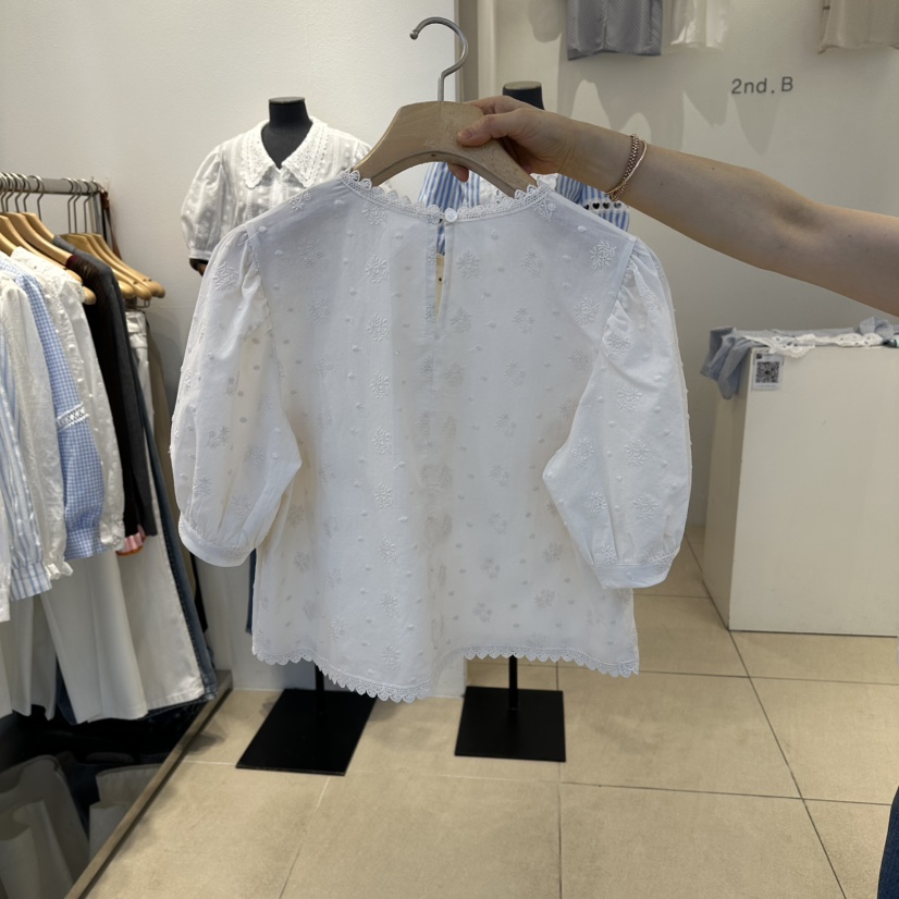 2nd B-S韓國直郵實拍女士新品推薦時尚熱賣26春夏襯衫蕾絲衫2nd B-S襯衫/蕾絲衫