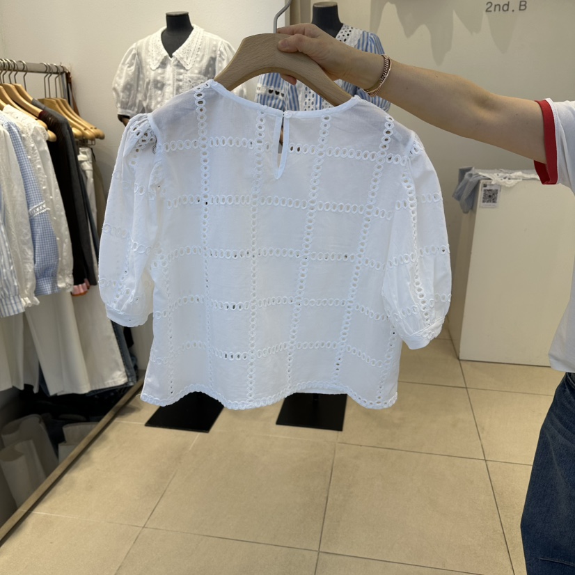 2nd B-S韓國直郵女裝新品職業推薦26春夏襯衫蕾絲衫刺繡2nd B-S襯衫/蕾絲衫