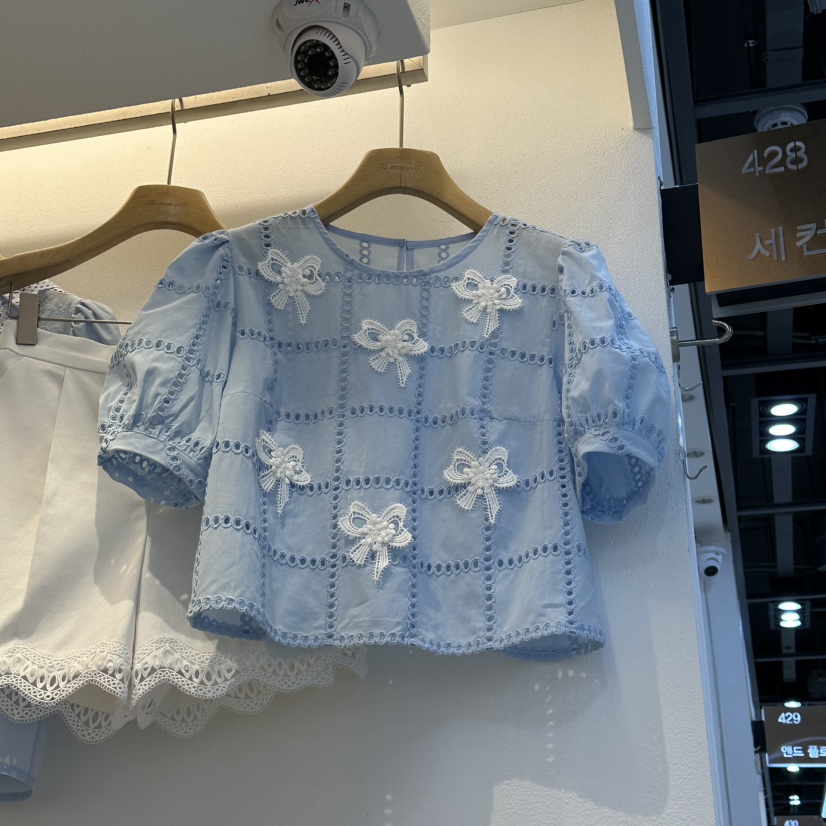 2nd B-S韓國直郵女裝新品職業推薦26春夏襯衫蕾絲衫刺繡2nd B-S襯衫/蕾絲衫圖色1