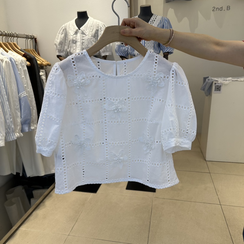 2nd B-S韓國直郵女裝新品職業推薦26春夏襯衫蕾絲衫刺繡2nd B-S襯衫/蕾絲衫圖色2