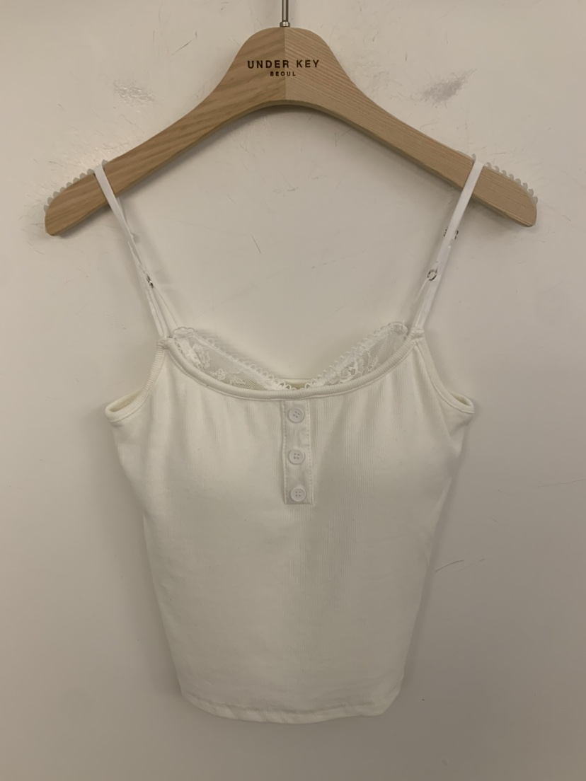 UNDER KEY韓國直郵女裝新品熱賣職業26春夏吊帶背心蕾絲紐扣UNDER KEY吊帶/背心圖色2