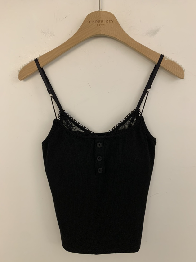 UNDER KEY韓國直郵女裝新品熱賣職業26春夏吊帶背心蕾絲紐扣UNDER KEY吊帶/背心圖色3