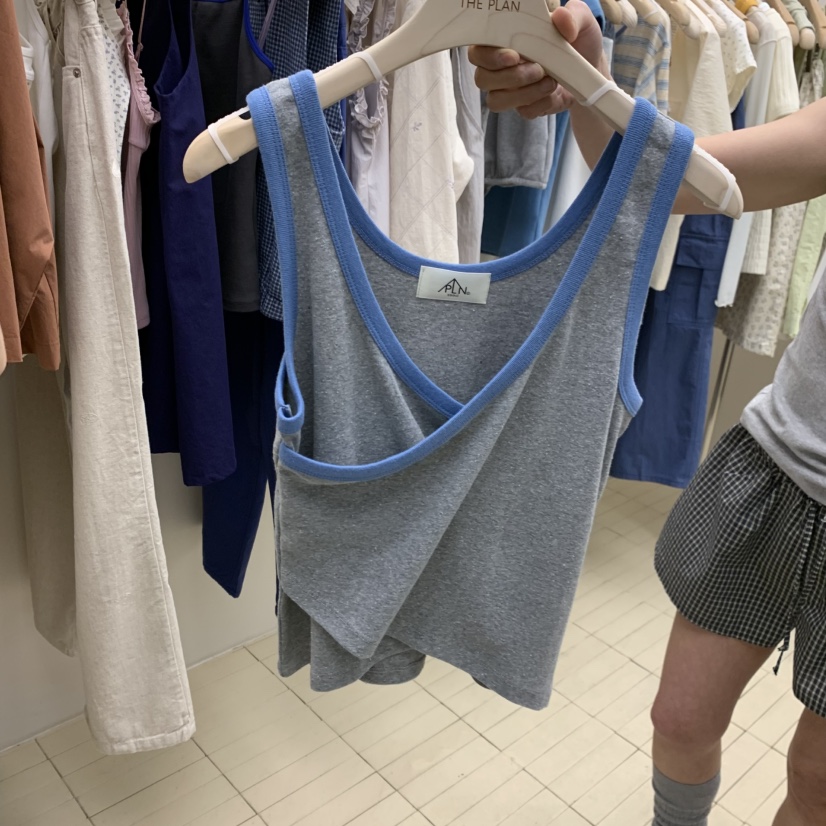 THEPLAN韓國代購女士新品職業26春夏休閑人氣吊帶背心撞色THE PLAN吊帶/背心圖色2