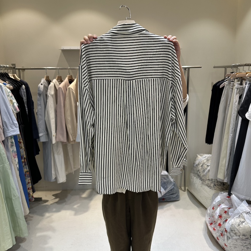 HER/PLAYLIST韓國直郵女士新品熱賣推薦26春夏襯衫蕾絲衫條紋HER/PLAYLIST襯衫/蕾絲衫