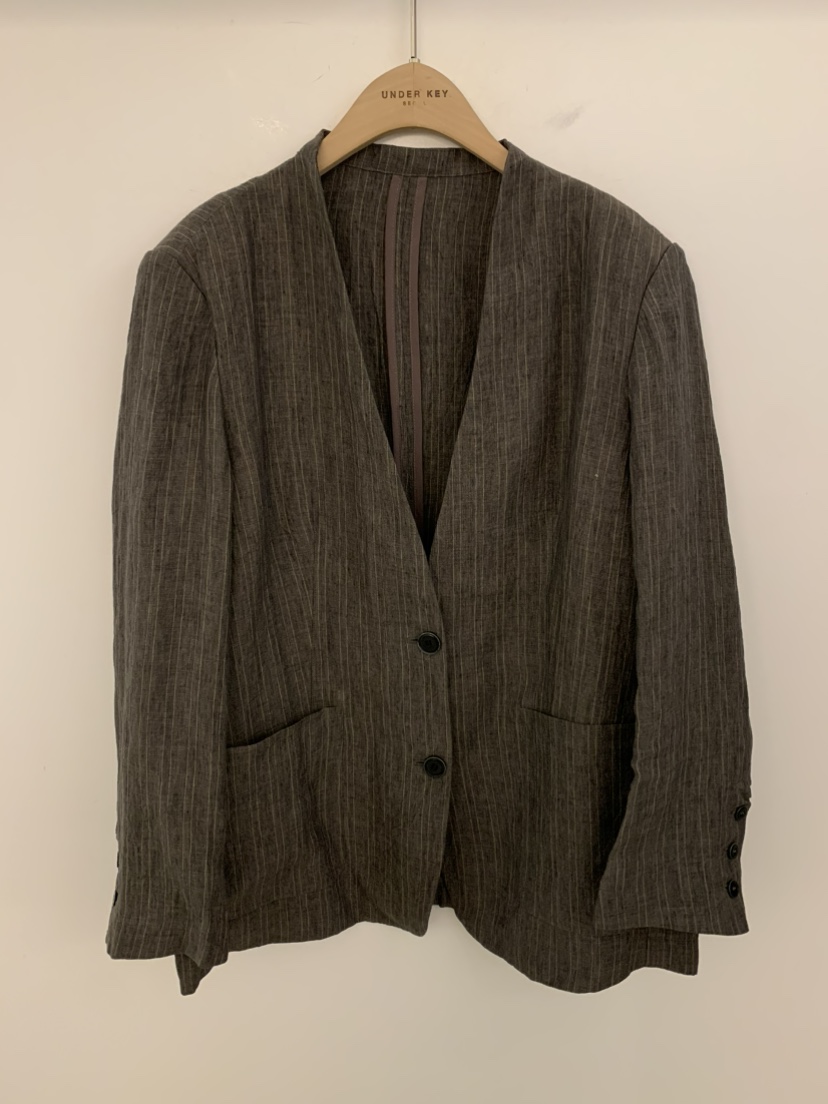 UNDER KEY韓國代購女裝新款熱賣時尚人氣推薦夾克亞麻布UNDER KEY夾克圖色1