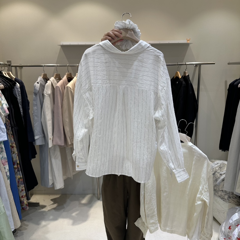 HER/PLAYLIST韓國直郵實拍女裝新品休閑26春夏襯衫蕾絲衫條紋HER/PLAYLIST襯衫/蕾絲衫